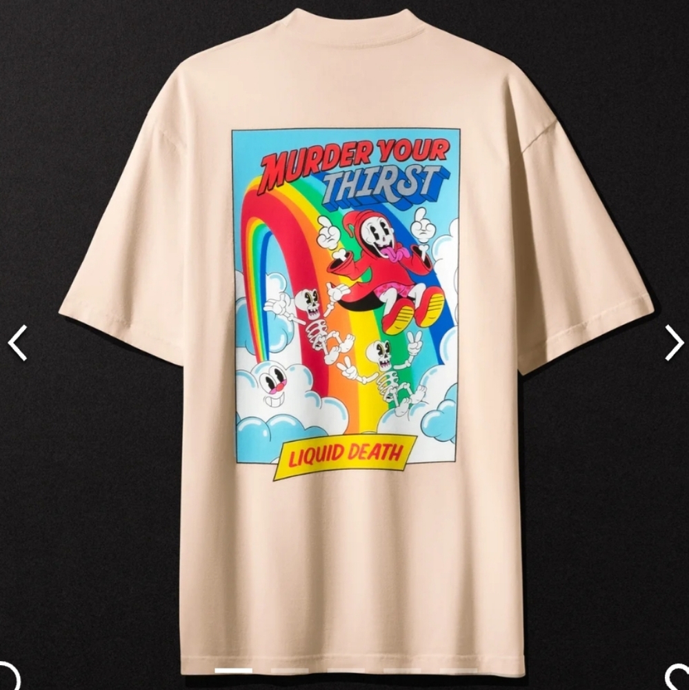 Liquid Death - Reaping Rainbow Tee - Small White